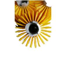 Yellow PP bristle long brush roller for cleaning steel wire mesh